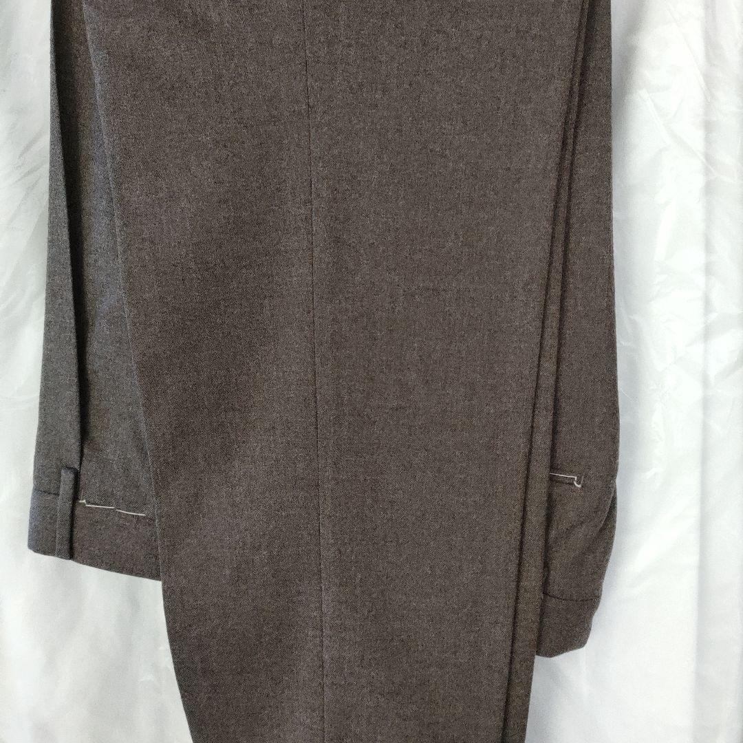 PT01ブラウン ワンタックフロント スラックス 44