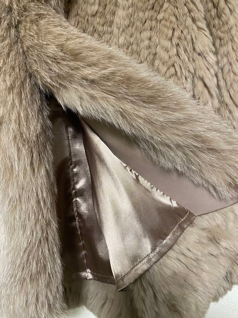 グレースコンチネンタル　ファー　フード　毛皮　コート　フリル袖　ベージュ