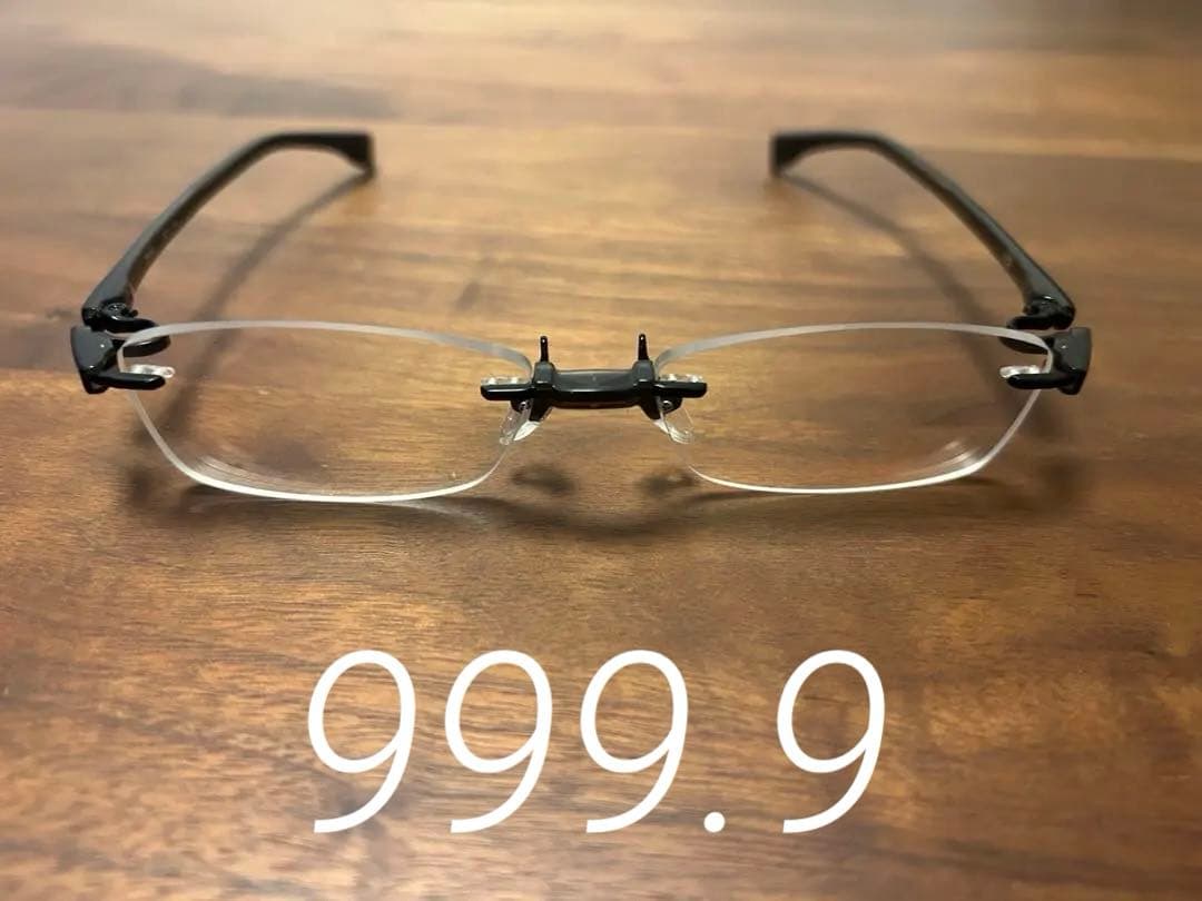 999.9 TW-45T リムレス メガネ(度あり)黒　こめかみが痛くなりにくい