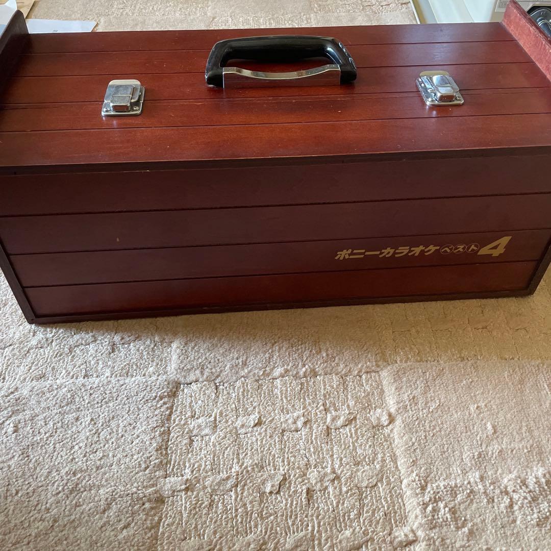 ポニーカラオケベスト4 カラオケ　レトロ　木製ケースセット　演歌