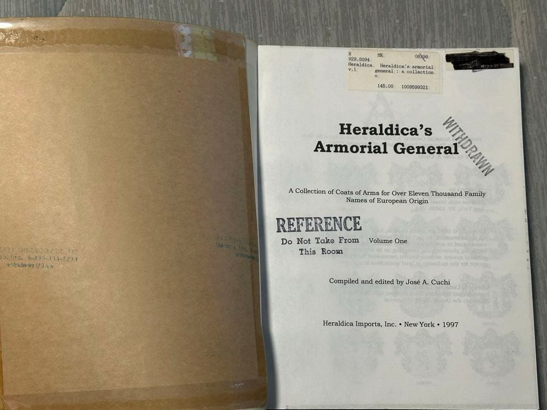ヘラルディカ紋章本 1巻 レア品