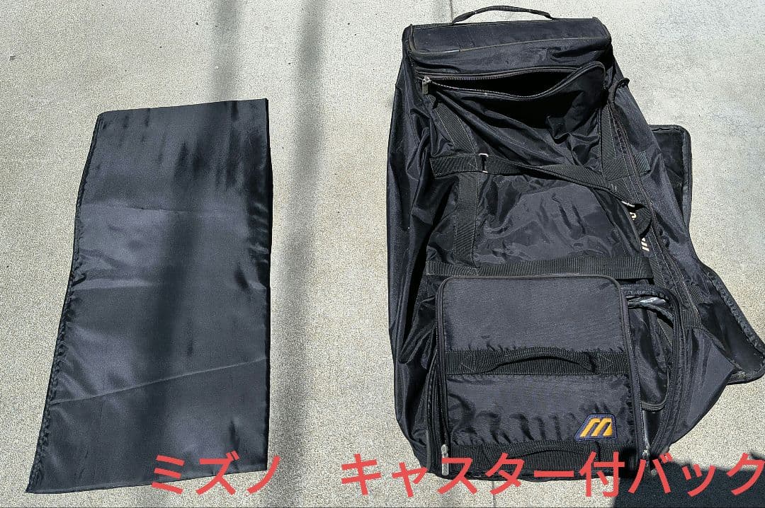 軟式野球 バッター用ヘルメット 希少ホワイト 専用キャスター付バック