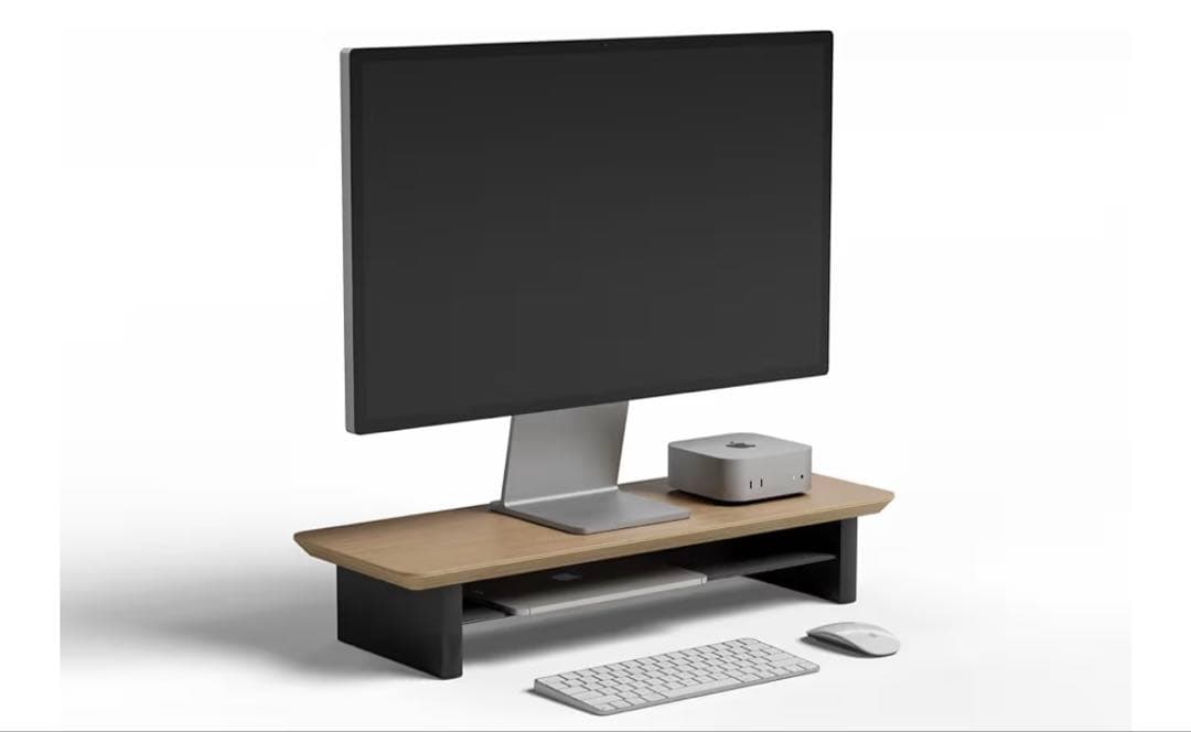 amesoba 木製 モニタースタンド 卓上 デスクシェルフ MINI