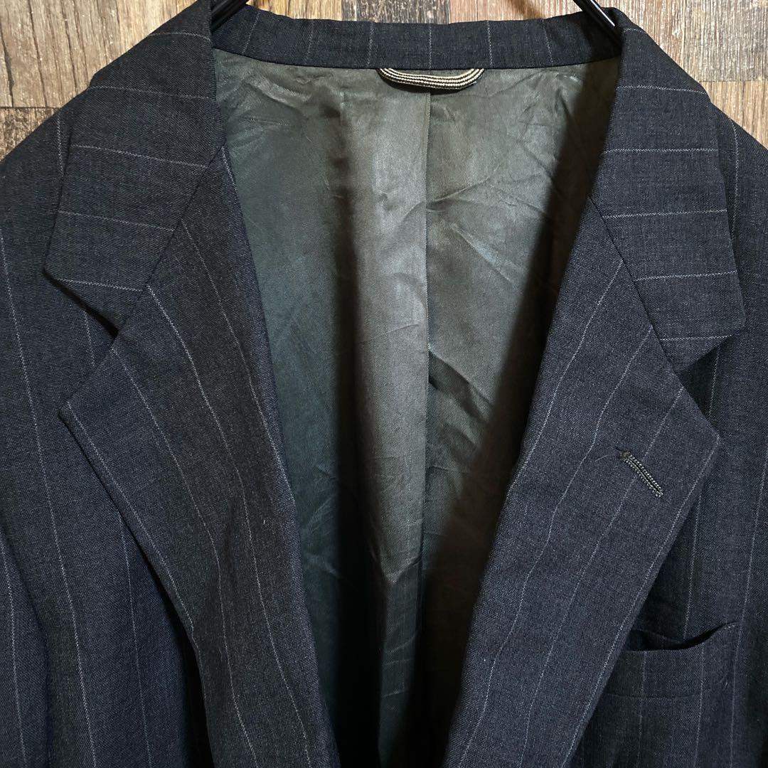 ディオール テーラード ジャケット スーツ ストライプ L ジャケット グレー