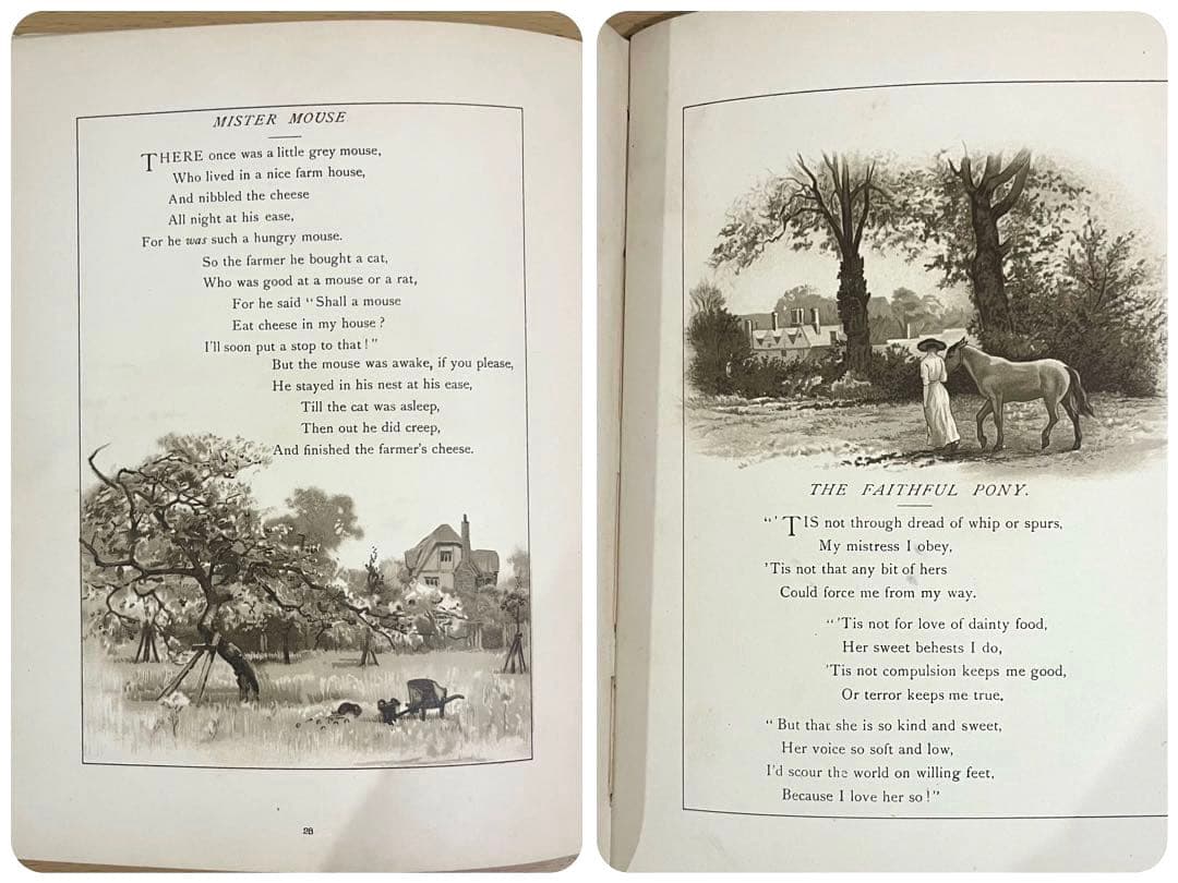 No.166希少 古書 洋書 絵本 アンティーク ビクトリアン 詩集 児童書