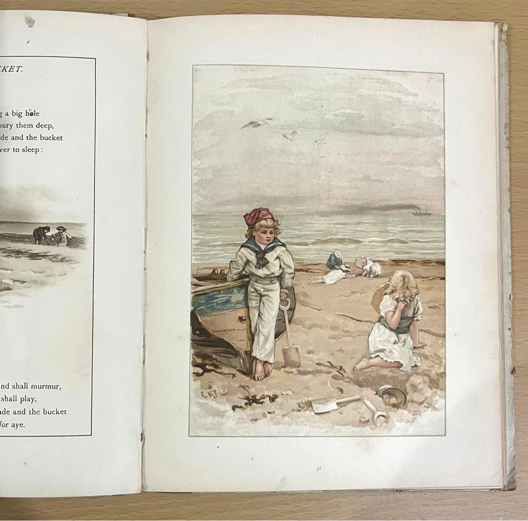 No.166希少 古書 洋書 絵本 アンティーク ビクトリアン 詩集 児童書