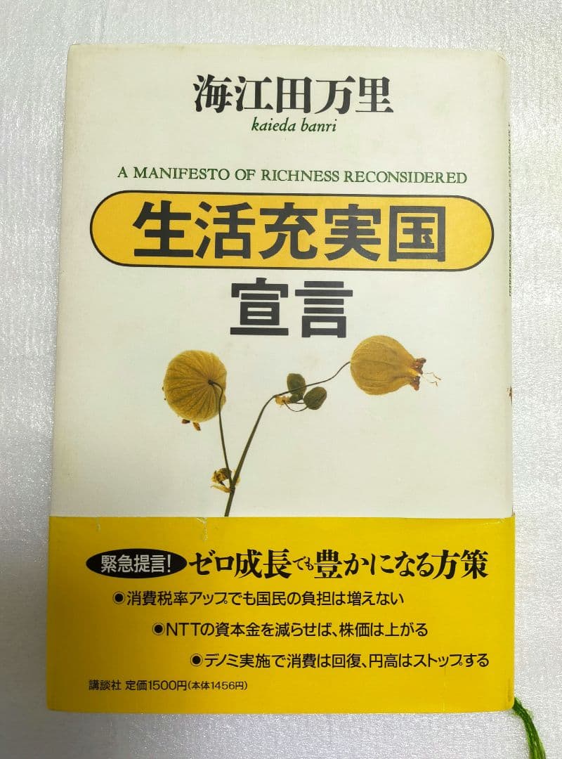 【希少本 レア】「生活充実国」宣言 海江田万里 著 初版