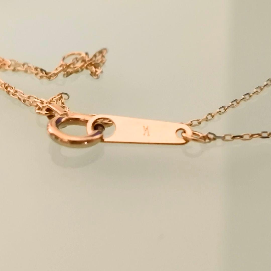 美品　ヴァンドーム青山　K10 YG　スクエア　天然石　シンプル　ネックレス