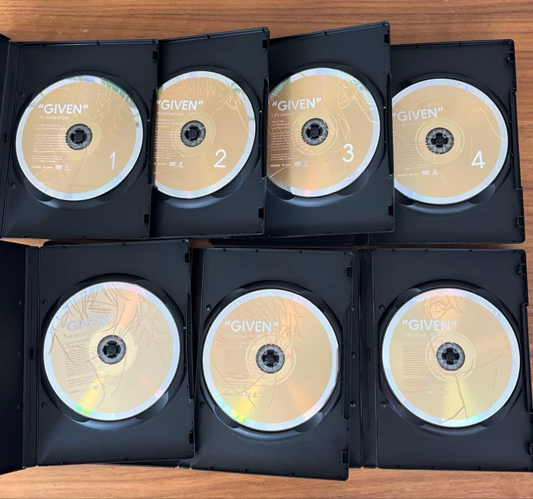 ギヴン 全4巻＋映画 ギヴン＋柊mix＋海へ DVD 7本セット　新品ケース付き