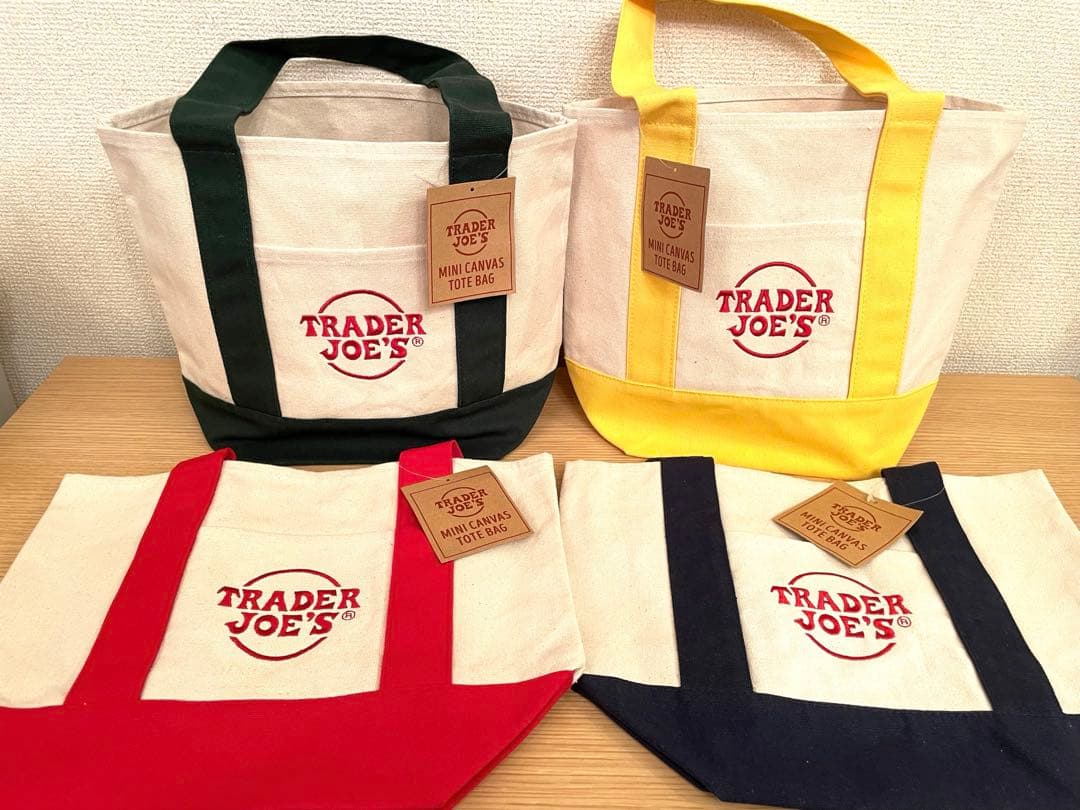 新品トレーダ－ジョーズ　ミニトートバッグ　4色セット