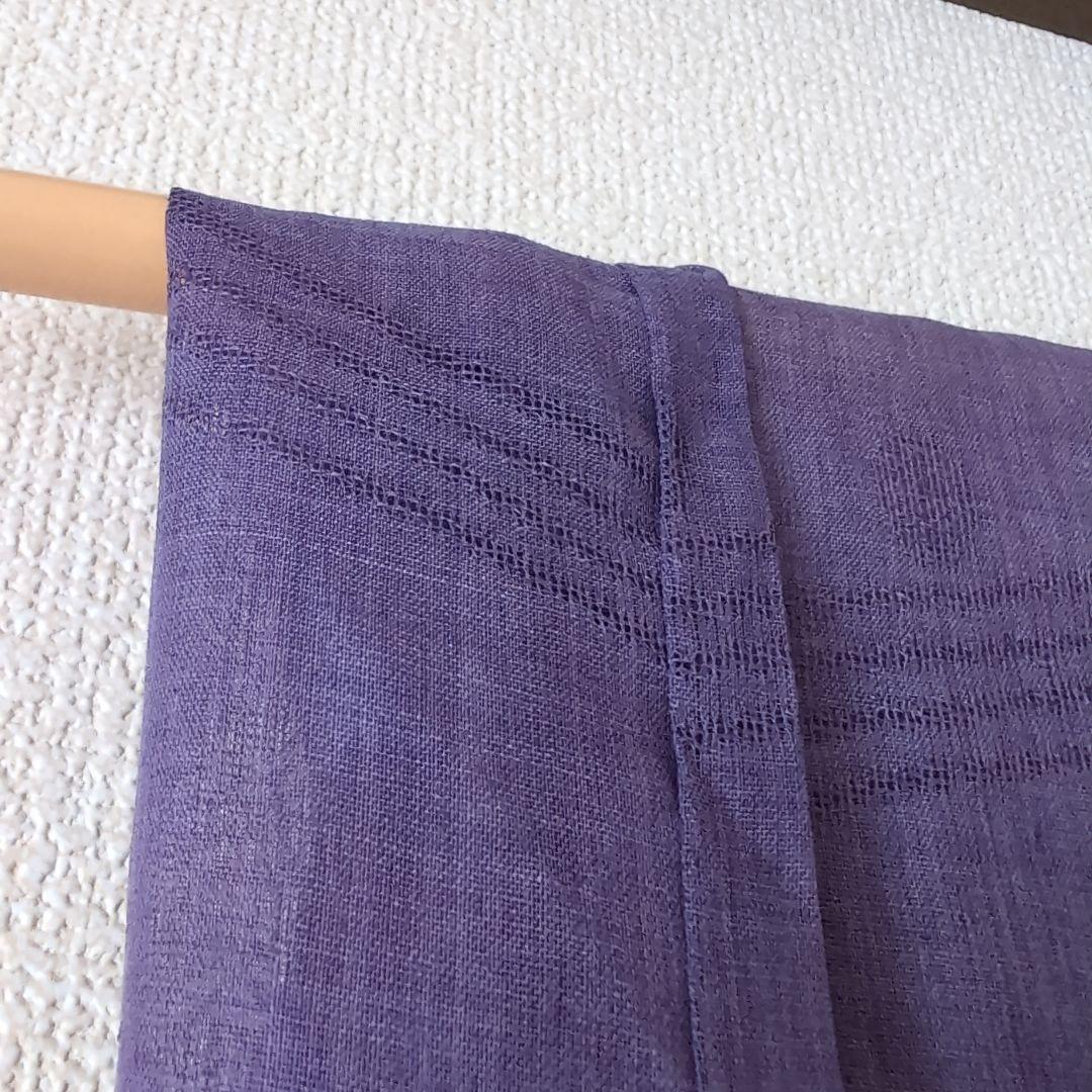 本麻　洗える長襦袢　カラー襦袢　居敷当て付き　パープル　紫　リサイクル　管ka1