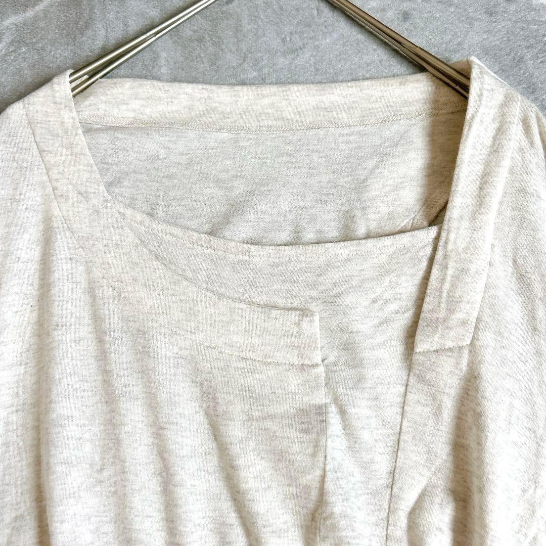 美品⁂センソユニコ⁂ジウ⁂ロングチュニック　ワンピース　ジャガード　変形　七分袖