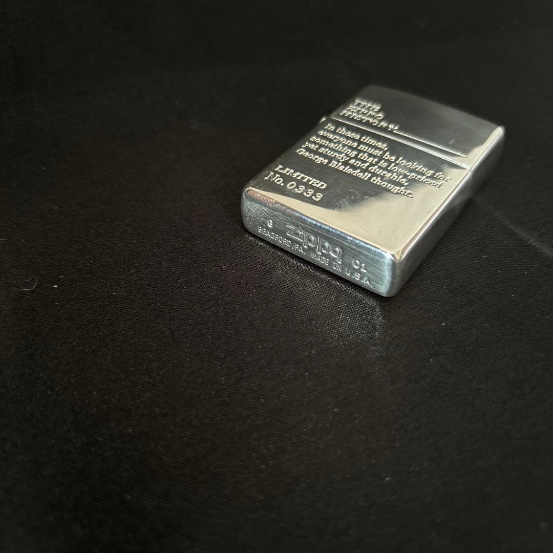ZIPPO 限定品シリアルNO.0333オイルコンテナ付（銀20ミクロン）