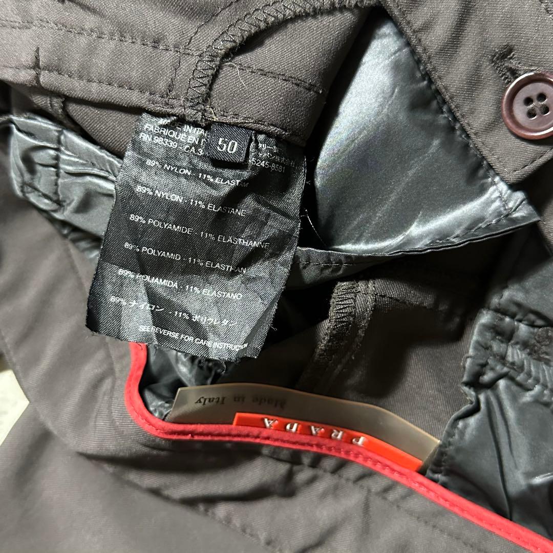 PRADA ブラウン ナイロン スラックス ストレッチ 50