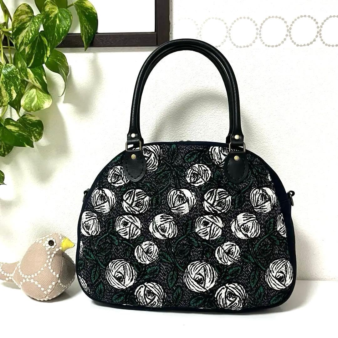 ミナペルホネン　ハンドメイドバッグ　ボストン型バッグ