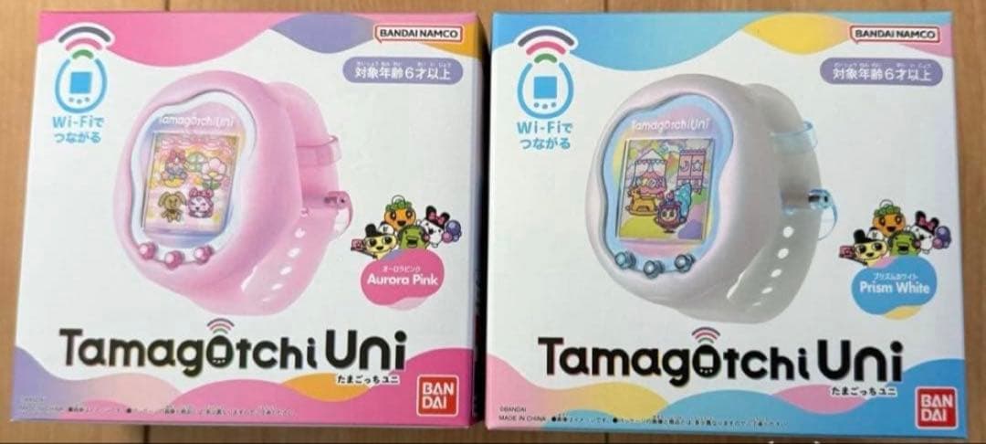 たまごっちユニ プレミアムバンダイ限定 オーロラピンク プリズムホワイト セット