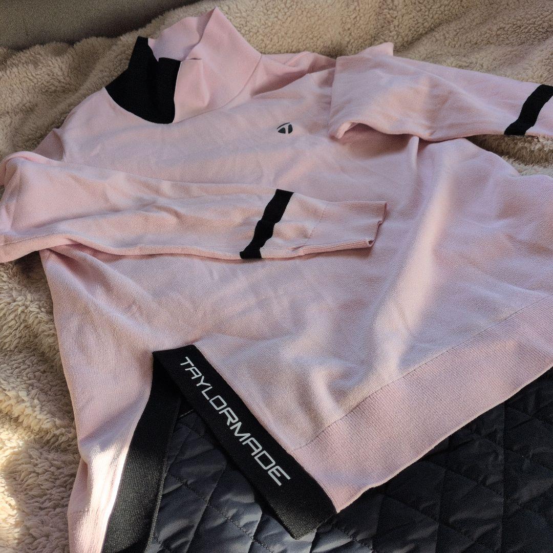 TAYLORMADEセットアップ　 ピンクセーター＆ネイビーキルティングスカート