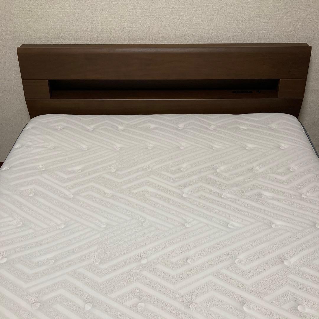 akkyすのこダブルベッドフレーム(ロデリック-S/MBR)マットレス付