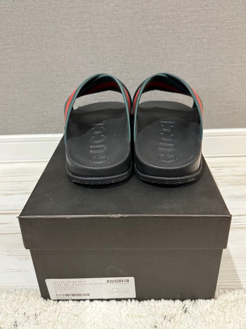 GUCCI クロスストラップサンダル グリーン/レッド