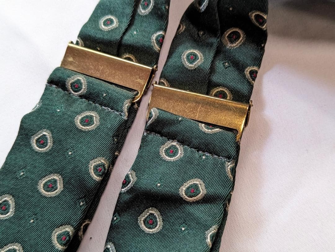 ポロラルフローレン ヴィンテージ アメリカ製シルクサスペンダー グリーン