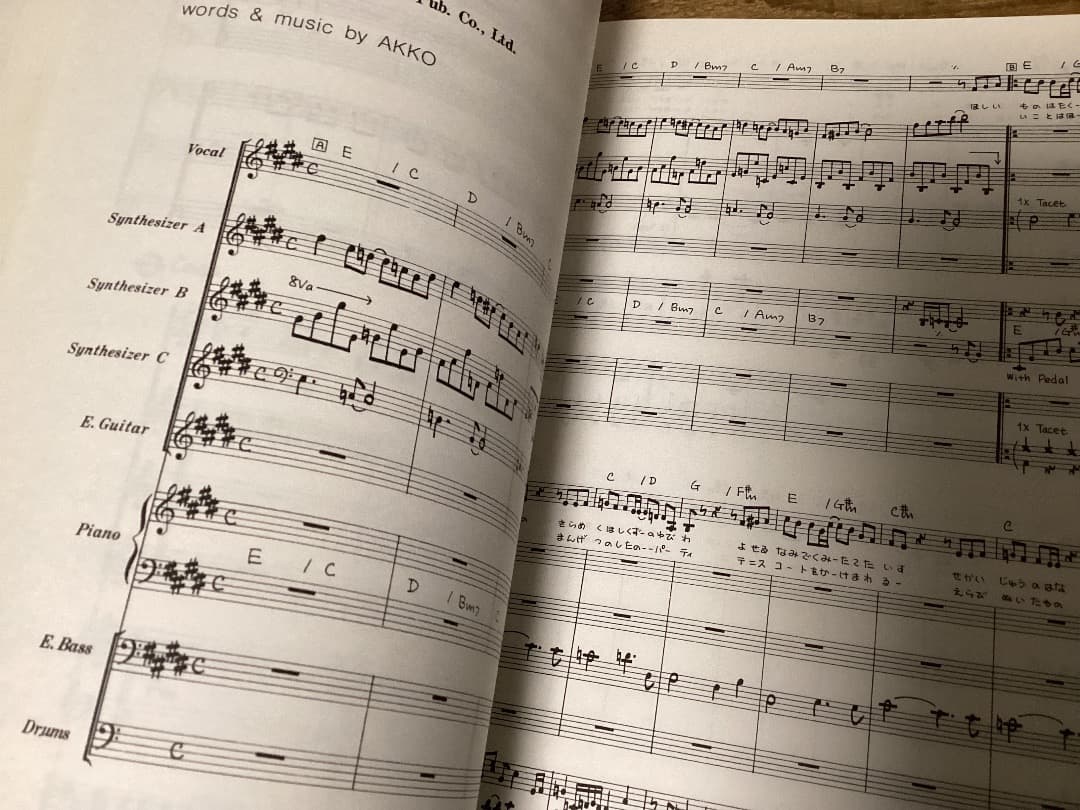 ★楽譜/矢野顕子/あしたこそ、あなた&ベストアルバム/バンドスコア