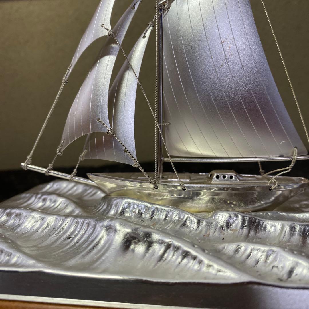 銀製　ヨット置物25cm24.5cm
