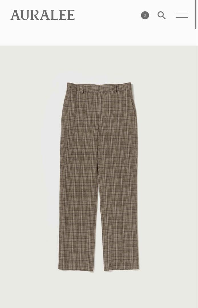 《新品》　AURALEE SILK LINEN NEP CHECK SLACKS