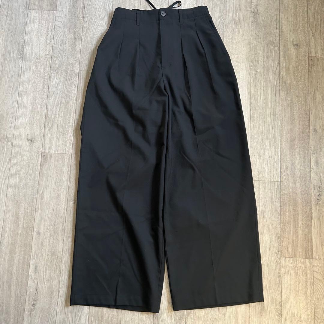 タグあり メゾンスペシャル ウールミックスコンティニュアスツータックワイドパンツ