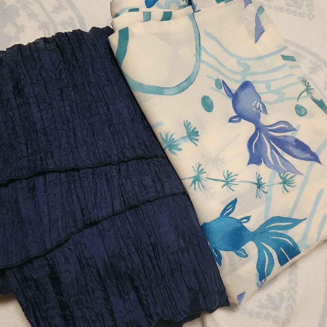 カルキュロ 浴衣 金魚柄 兵児帯 セット