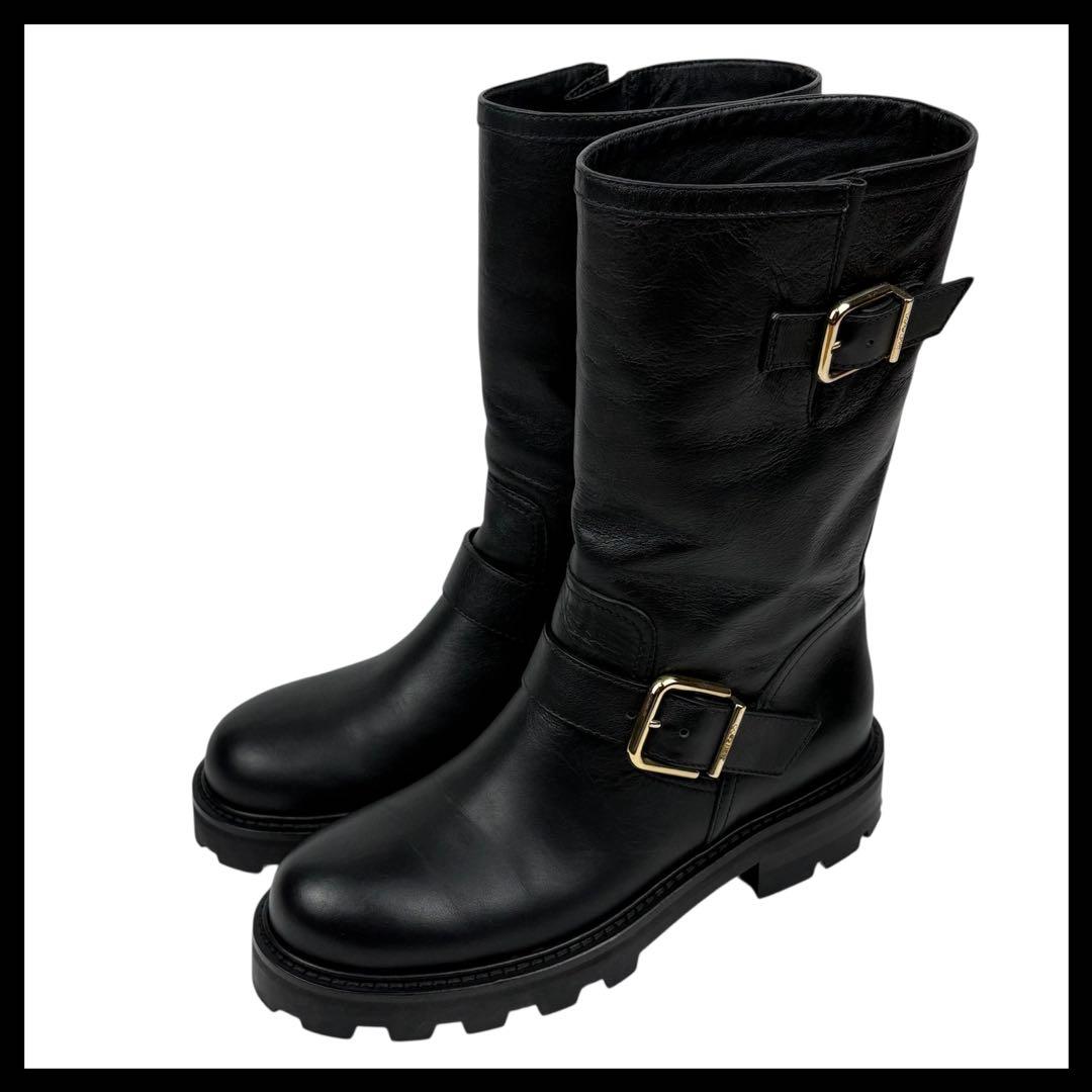 【美品】ジミーチュウ BIKER II　ブーツ　黒　ブラック　23cm 36