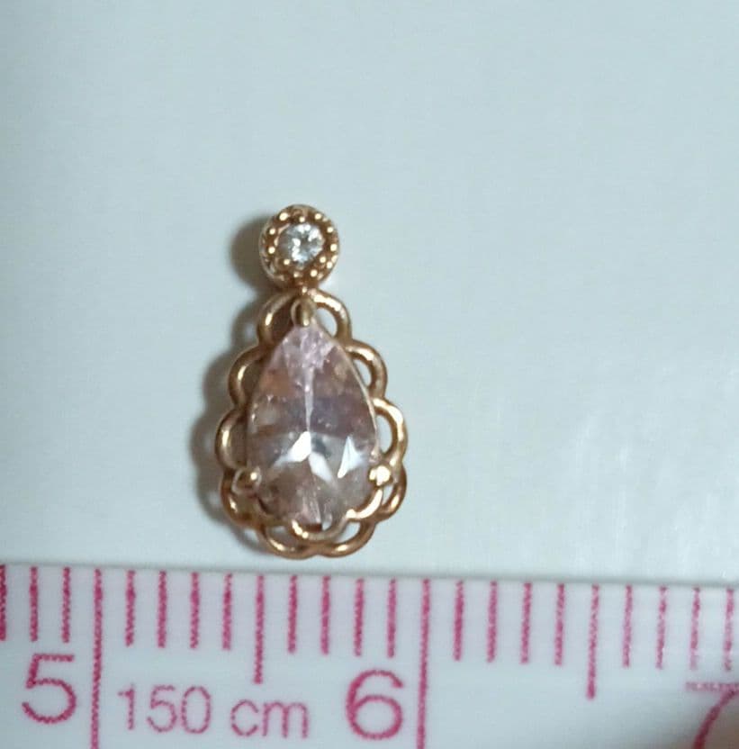 ひ*ん様 K10 モルガナイト ダイヤモンド ネックレストップ