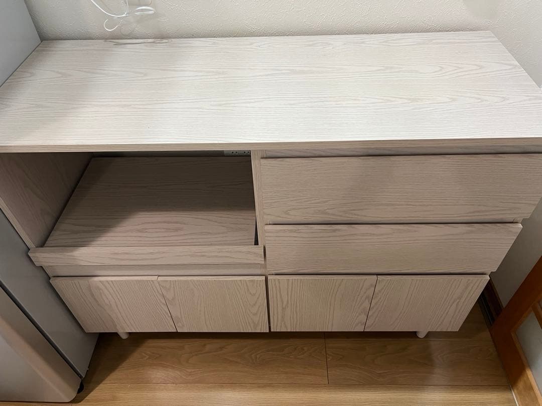 LOWYA キッチン棚収納　ホワイトウォッシュ