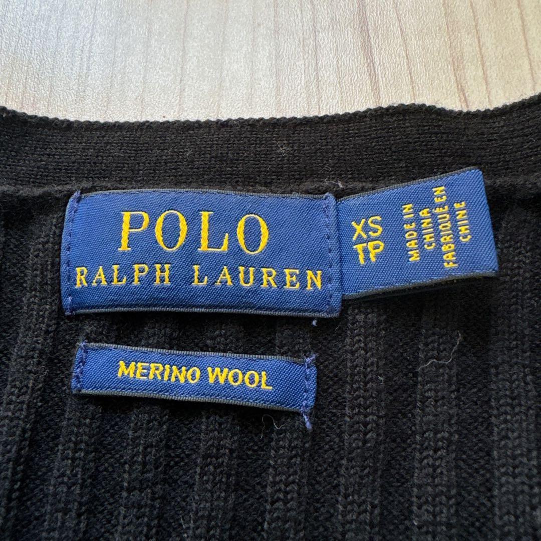 ポロラルフローレン ウール　リブニット　ロングワンピース　ブラック　XS