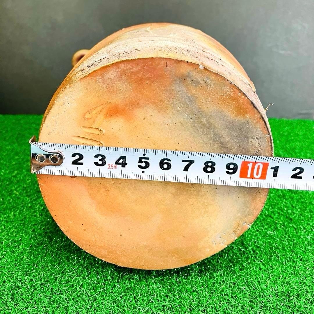 伝統工芸士 嶋幸博 備前焼 耳付花生 共箱 陶歴付き 登窯 骨董 焼き物 花瓶