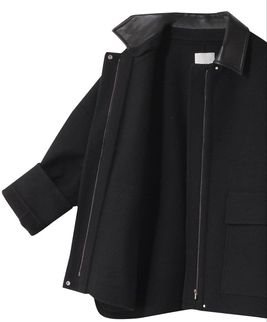 【美品】ebure ジロンラムメルトン ショートブルゾン ダークブラウン 38