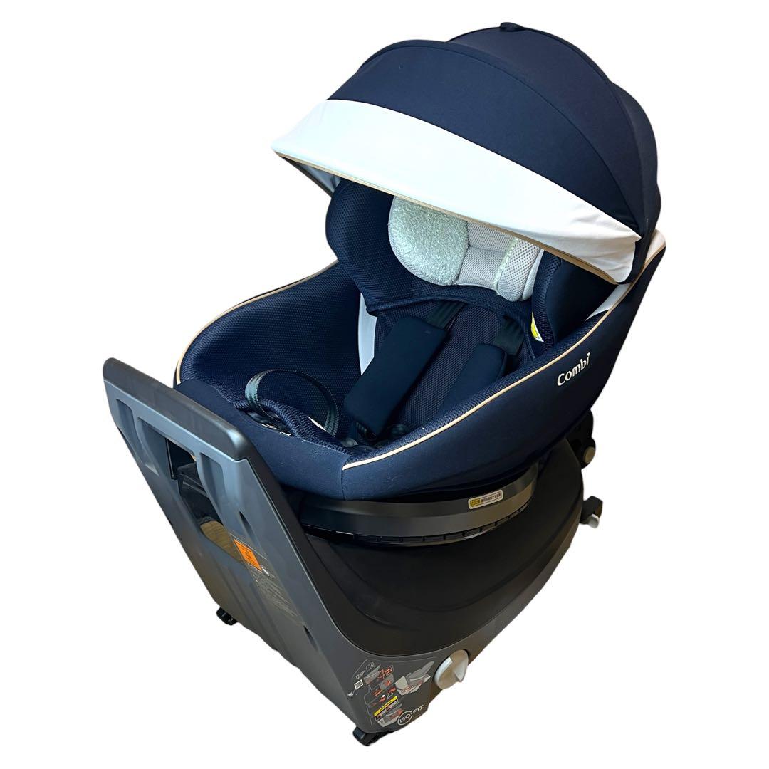 【極美品】Combi クルムーヴ スマート ISOFIX 回転式 ネイビー