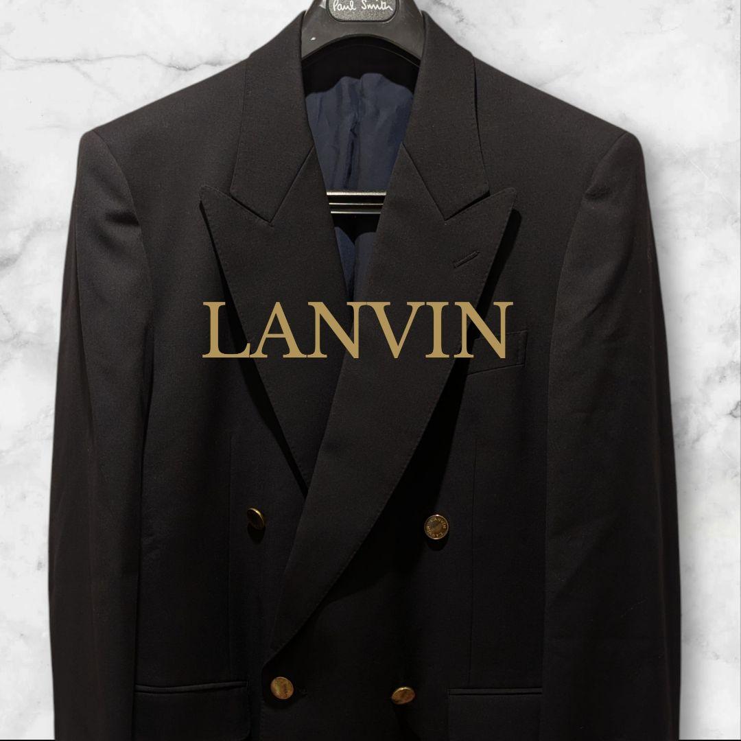 LANVIN ダブルブレスト テーラードジャケット ブラック 金ボタン