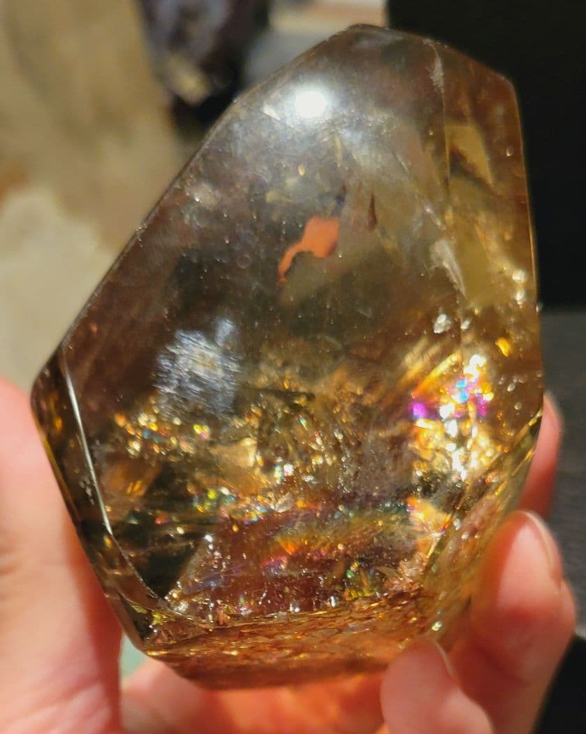 ！！財運！！金運！！アップ！天然スモーキーシトリン豪華な流木台座付き　訳あり