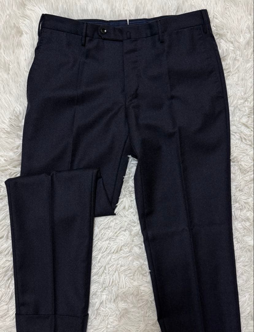 【美品】INCOTEX スラックス　ネイビー SUPER100