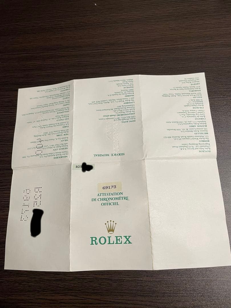 ロレックスデイドジャスト69173 ギャランティ