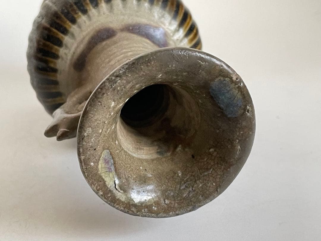 骨董　アンティーク　琉球古陶　沖縄　仏花器　花瓶　やちむん　合わせ箱