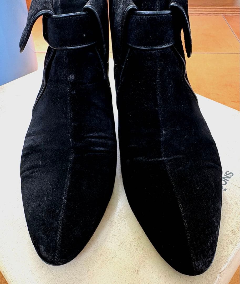 コムデギャルソンビンテージ、スウェードショートブーツ、黒、希少