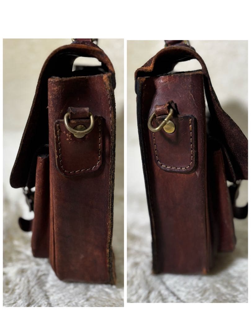 HERZ ヘルツ ギボシ留め 2way レザー ハンドバッグ ショルダーバッグ