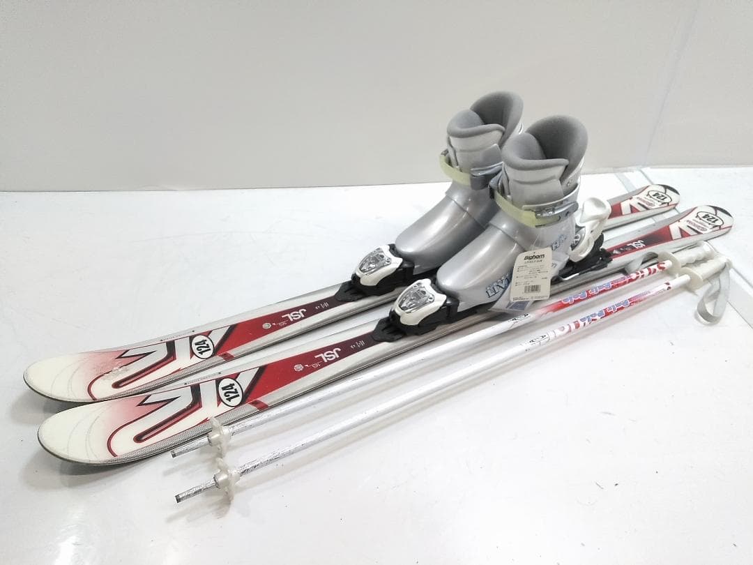 ジュニアスキー4点セット K2 124cm 未使用ブーツ 21cm ◇
