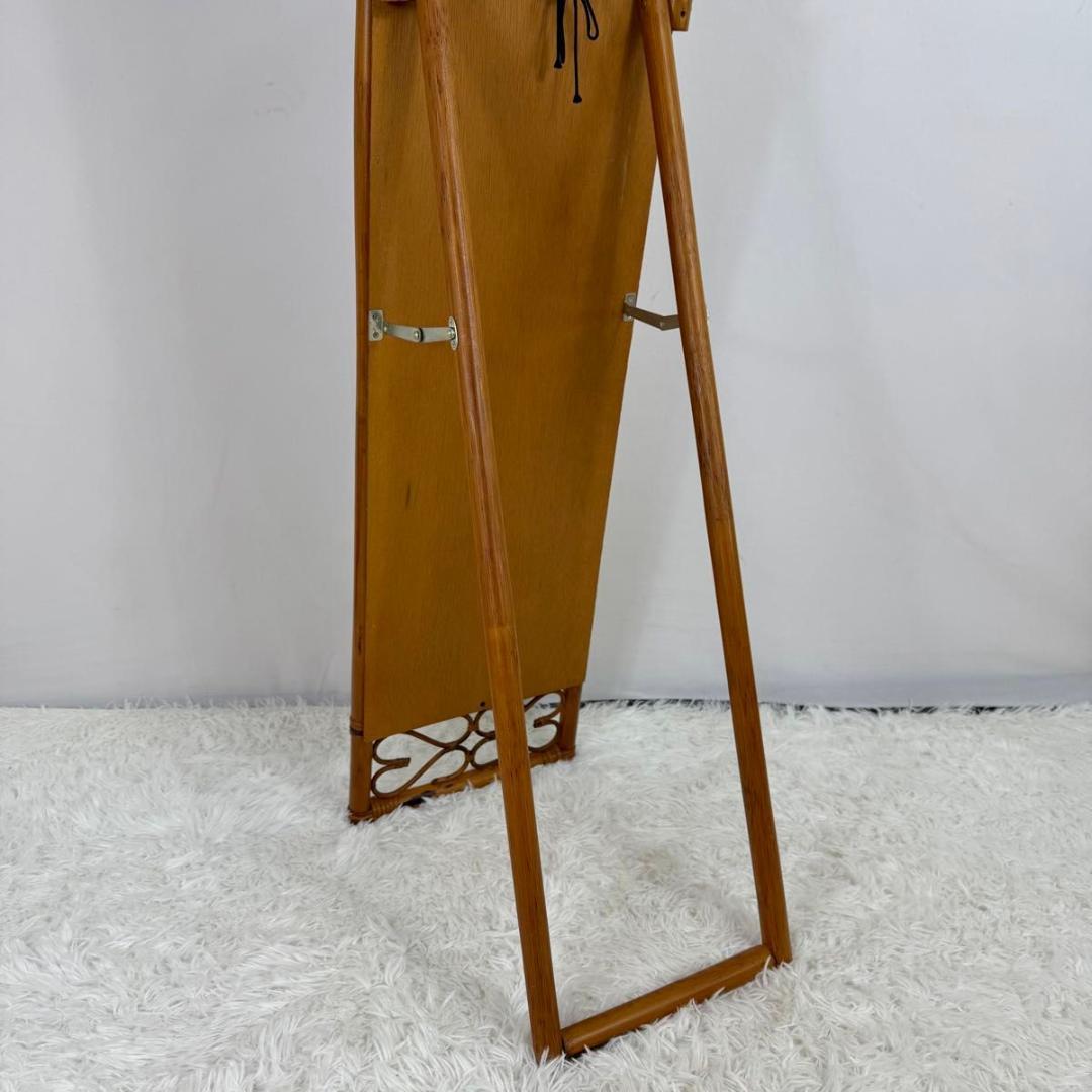 【希少】70〜80s BLUASTRA アンティークミラー　籐　25826-4