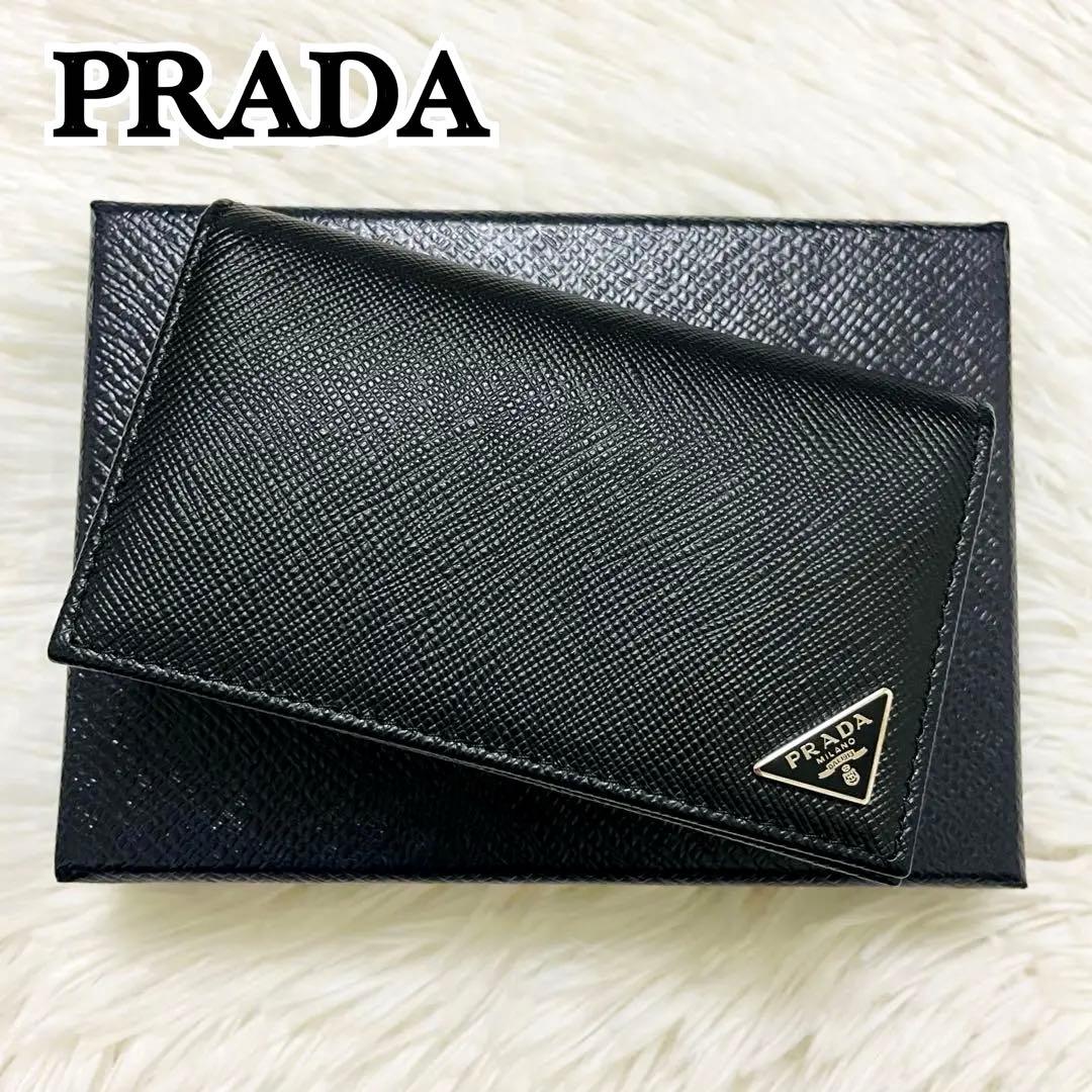 新品✨付属完備✨PRADA 名刺入れ カードケース サフィアーノレザー 三角ロゴ