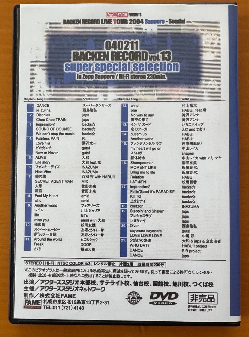 ミュージック BACKEN RECORD vol.13