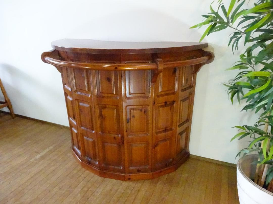 イタリア製　コロニアルスタイル　パイン材　バーカウンター