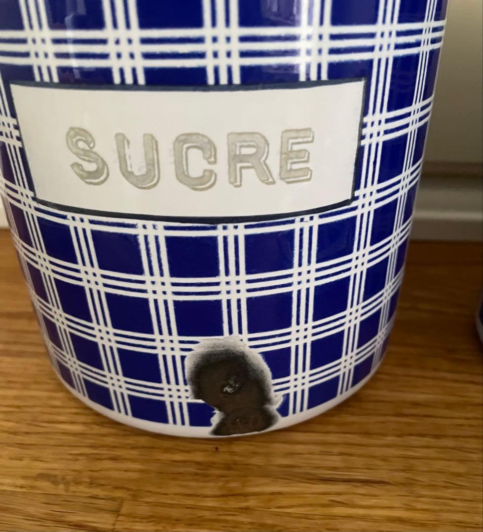 【青ぶー】フランス アンティーク BB社 ホーローキャニスター 5個セット