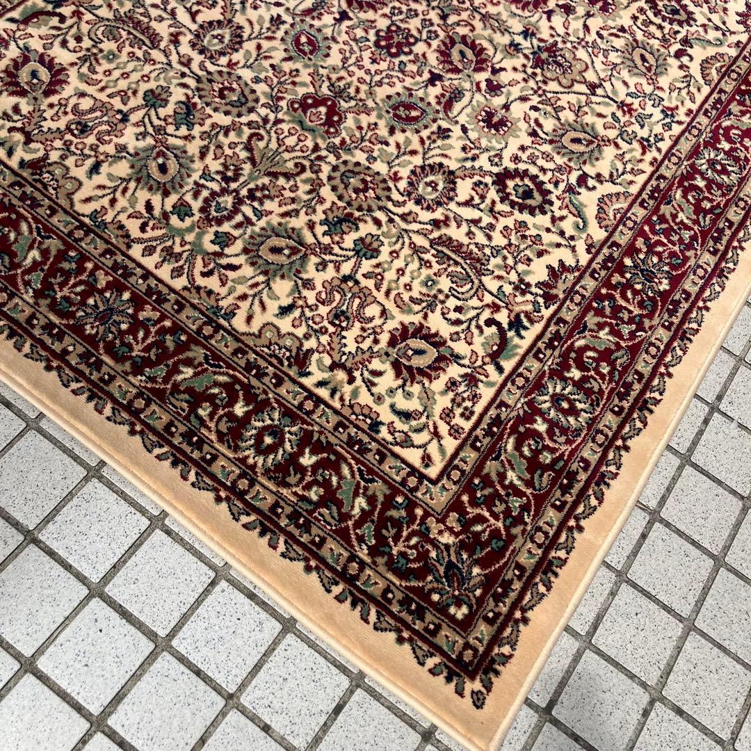 昭和レトロ アラベスク模様 花柄 ペルシャ絨毯 大型絨毯 カーペット ラグ